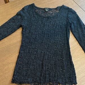Rue21 Elegant Black Lace Long Sleeve Top